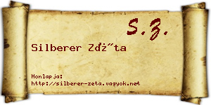 Silberer Zéta névjegykártya